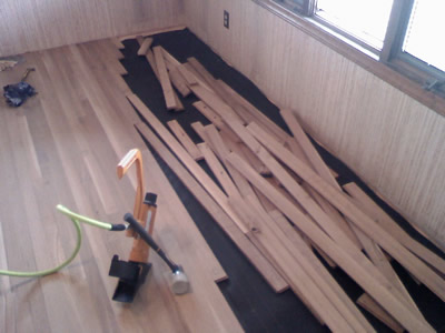 New installation of Rift and Quartered White Oak in a home in Marion
