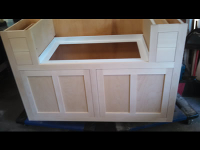 Custom cabinet for apron sink