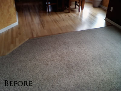 Existing Hickory floor with carpet